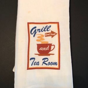 Retro Tea Towel Embroidered “Grill And Tea Towel”